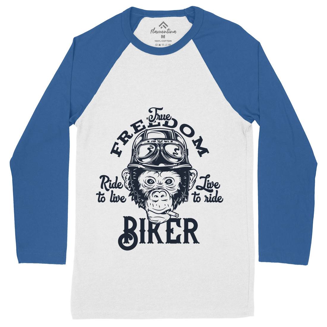 Biker Mens Long Sleeve Baseball T-Shirt Motorcycles B289