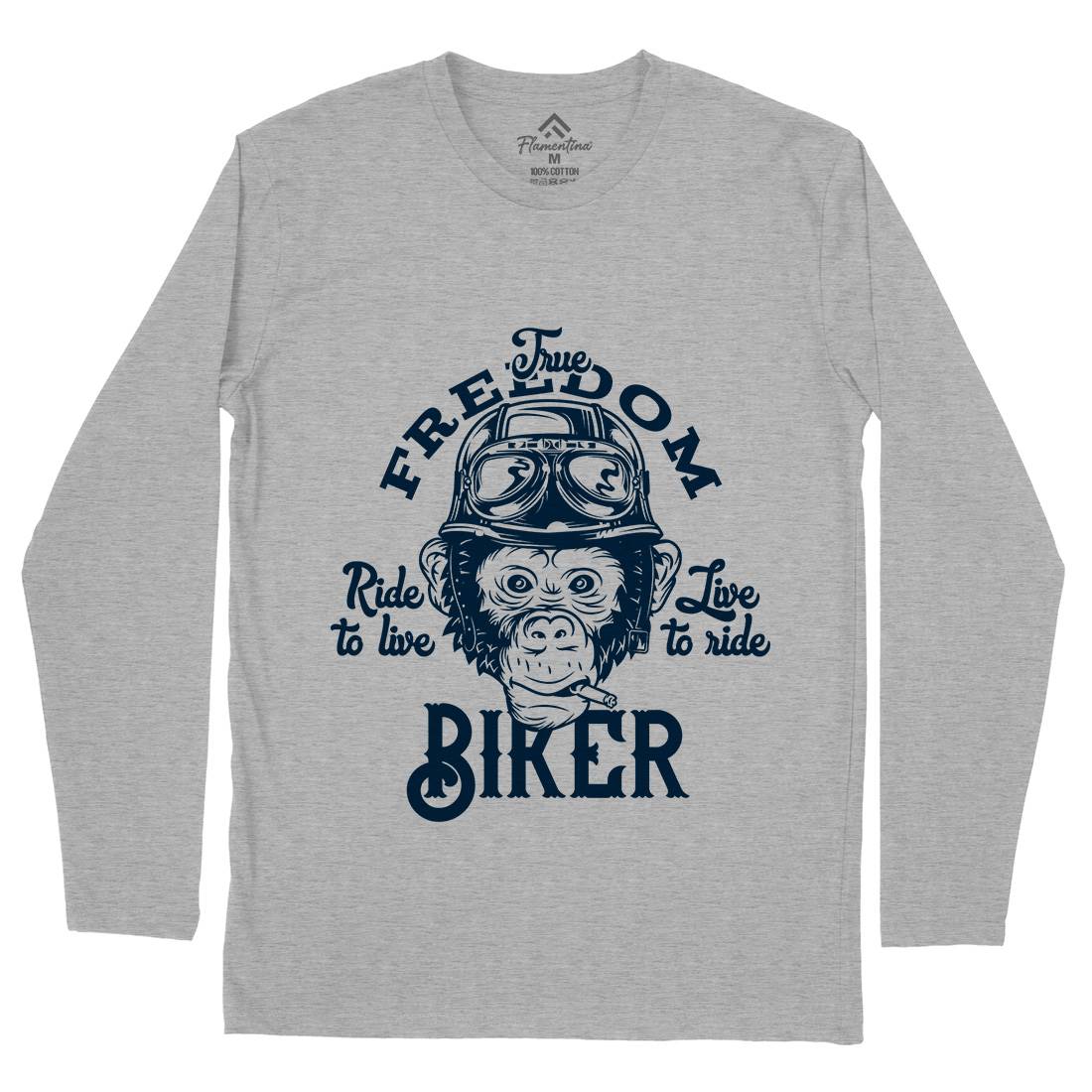 Biker Mens Long Sleeve T-Shirt Motorcycles B289