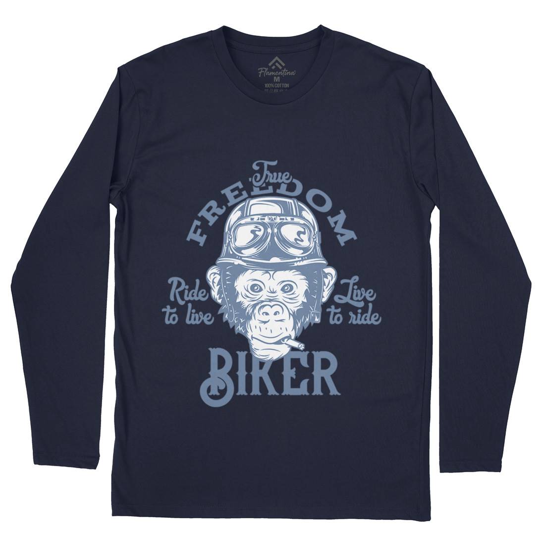 Biker Mens Long Sleeve T-Shirt Motorcycles B289