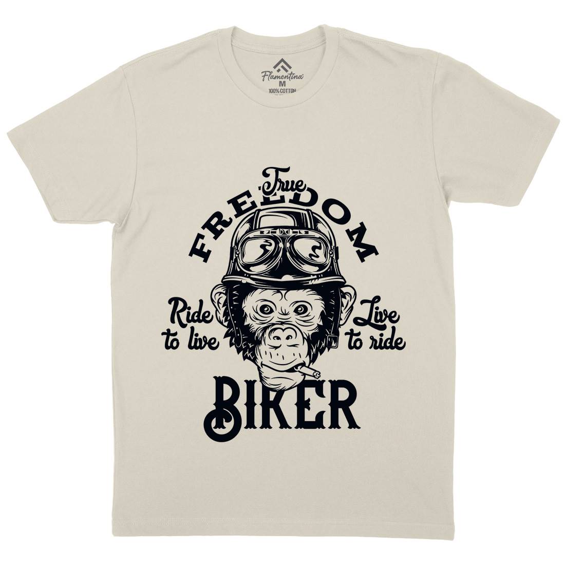 Biker Mens Organic Crew Neck T-Shirt Motorcycles B289