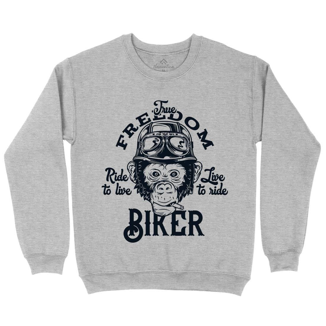Biker Mens Crew Neck Sweatshirt Motorcycles B289