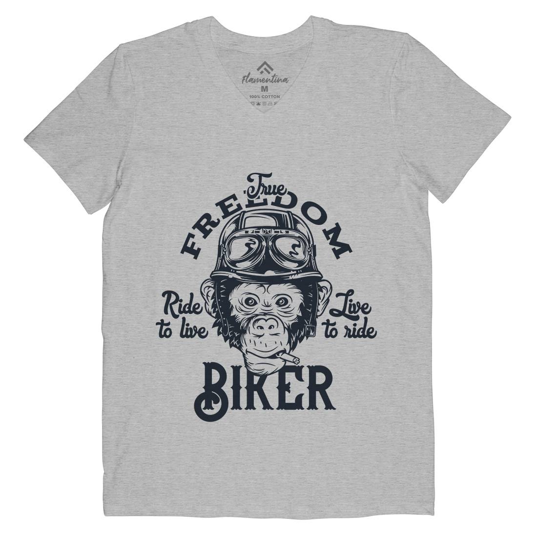 Biker Mens V-Neck T-Shirt Motorcycles B289