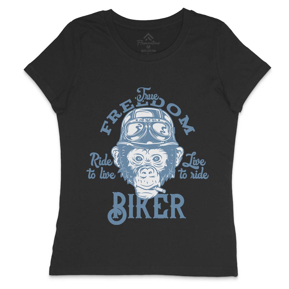 Biker Womens Crew Neck T-Shirt Motorcycles B289