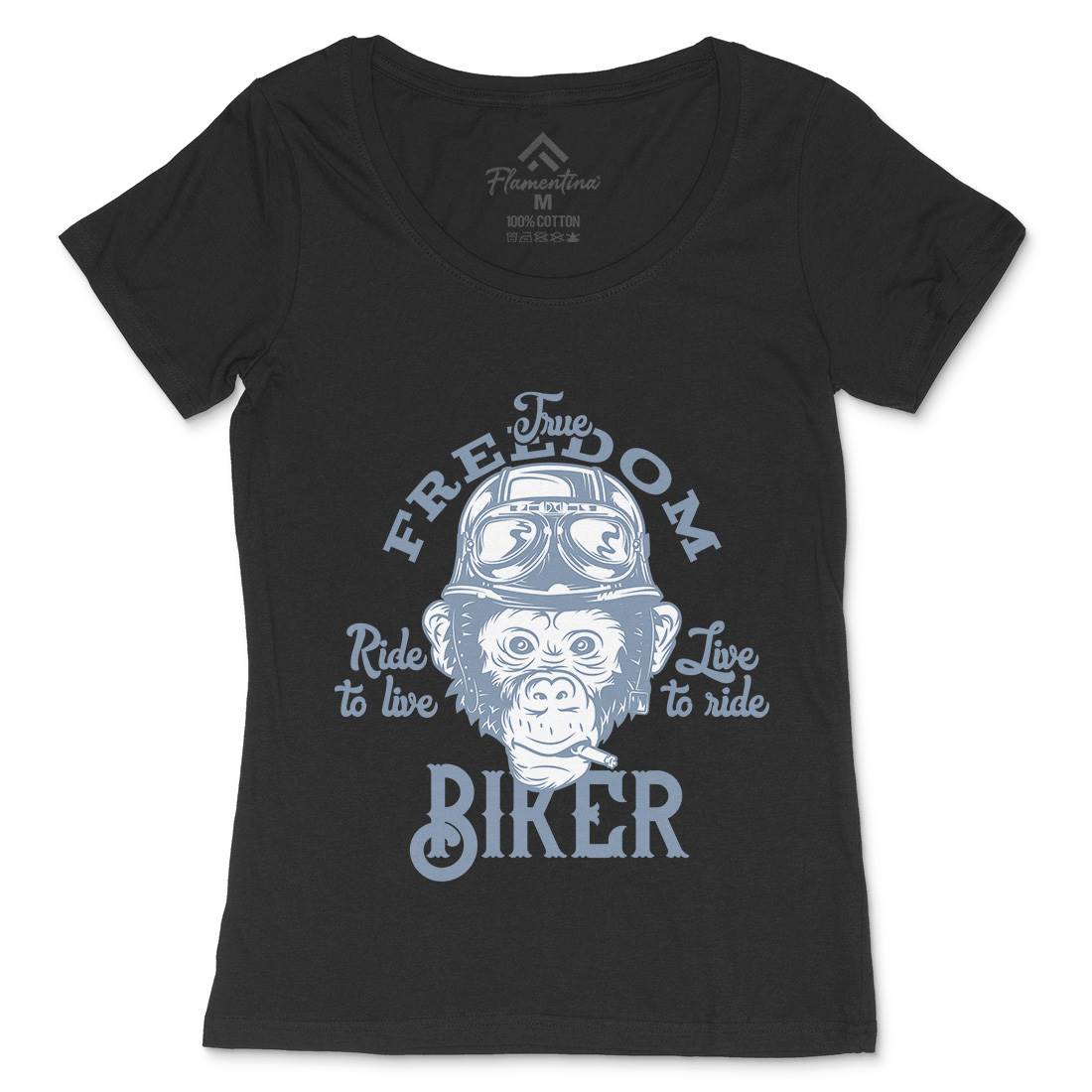 Biker Womens Scoop Neck T-Shirt Motorcycles B289