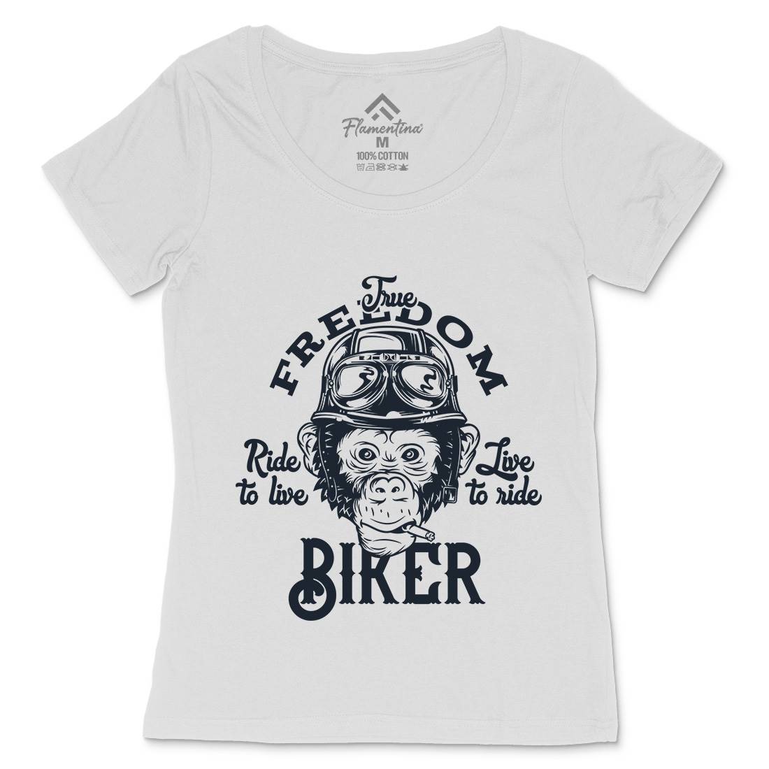 Biker Womens Scoop Neck T-Shirt Motorcycles B289