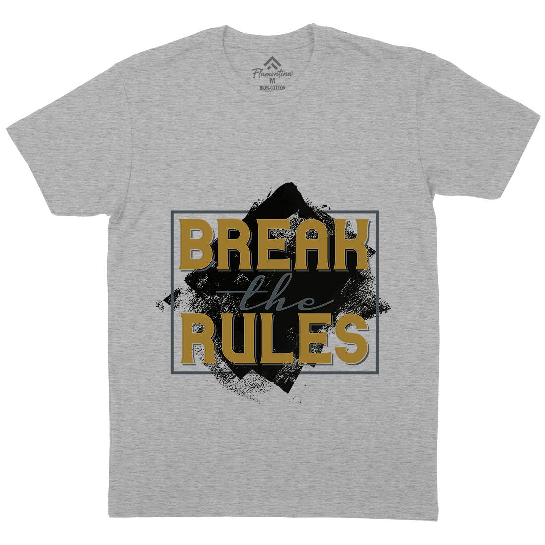 Break The Rules Mens Organic Crew Neck T-Shirt Retro B291