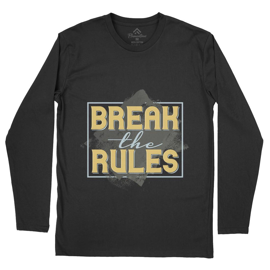 Break The Rules Mens Long Sleeve T-Shirt Retro B291