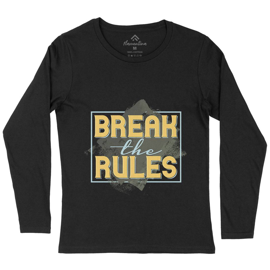 Break The Rules Womens Long Sleeve T-Shirt Retro B291