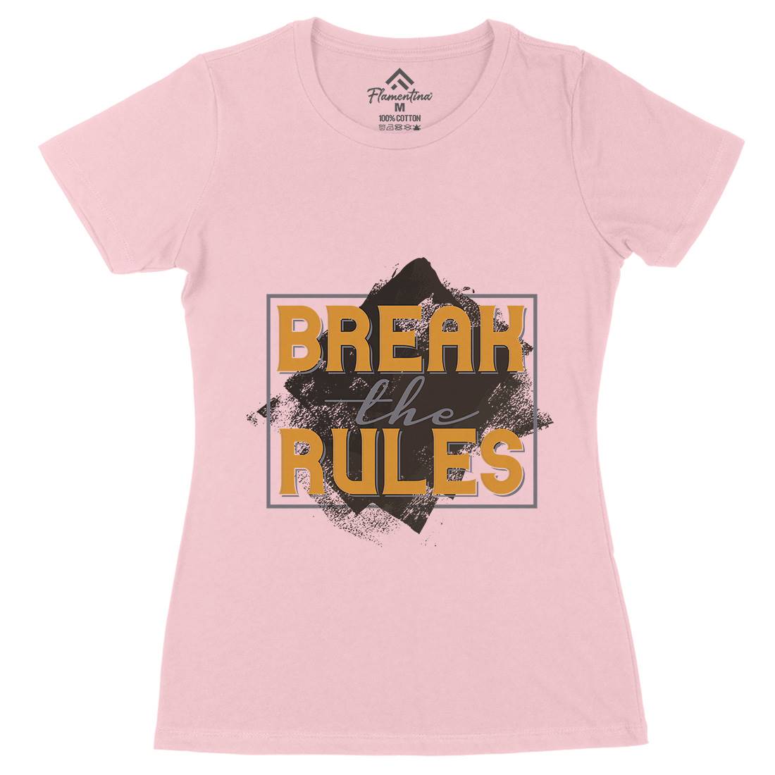 Break The Rules Womens Organic Crew Neck T-Shirt Retro B291