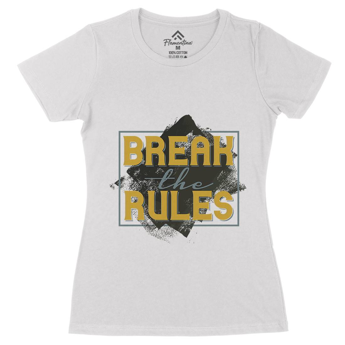 Break The Rules Womens Organic Crew Neck T-Shirt Retro B291