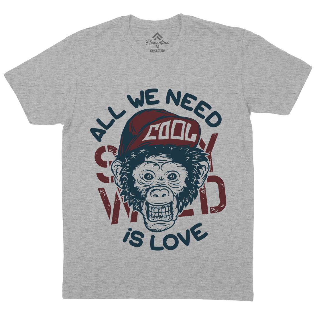 Cool Monkey Mens Crew Neck T-Shirt Animals B293