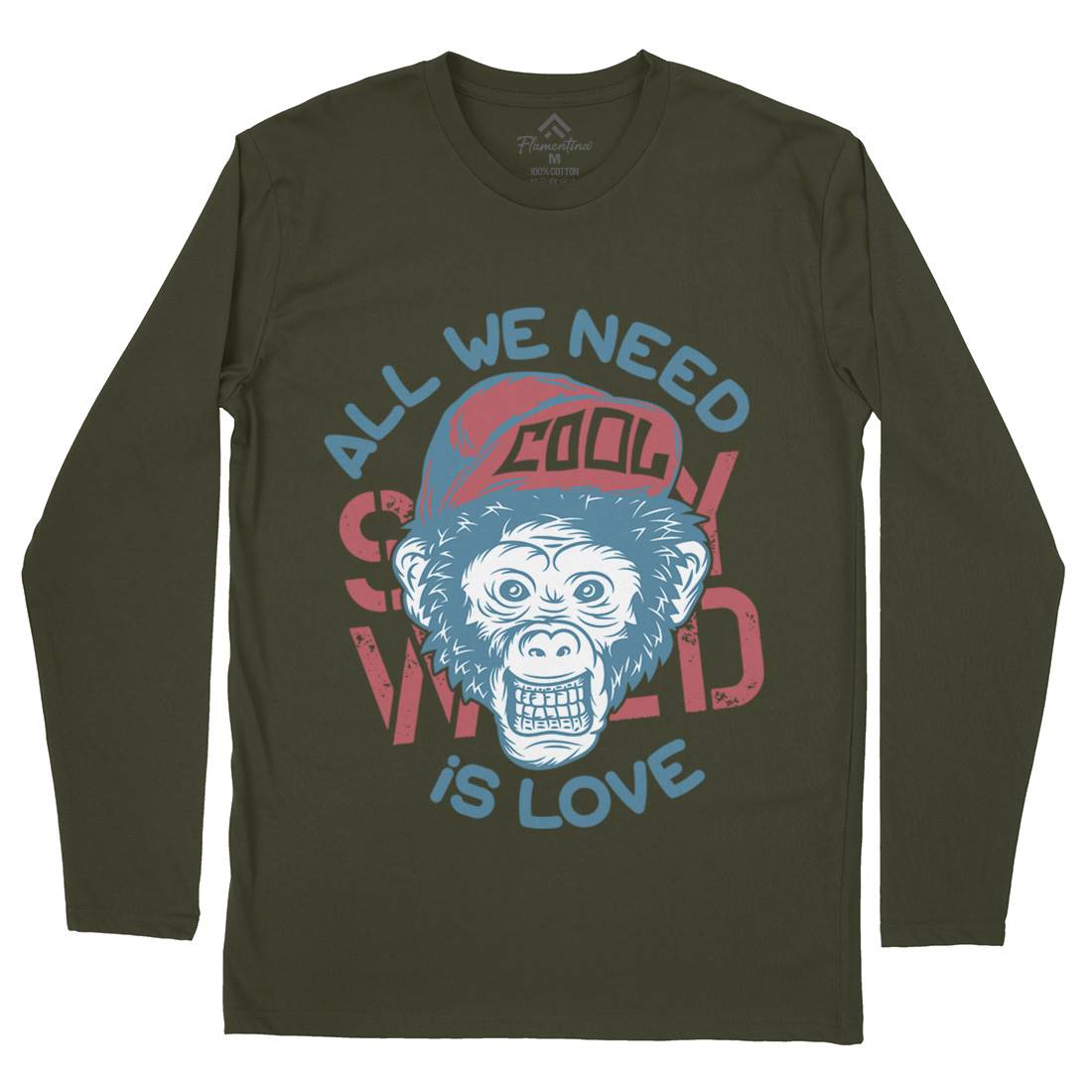 Cool Monkey Mens Long Sleeve T-Shirt Animals B293