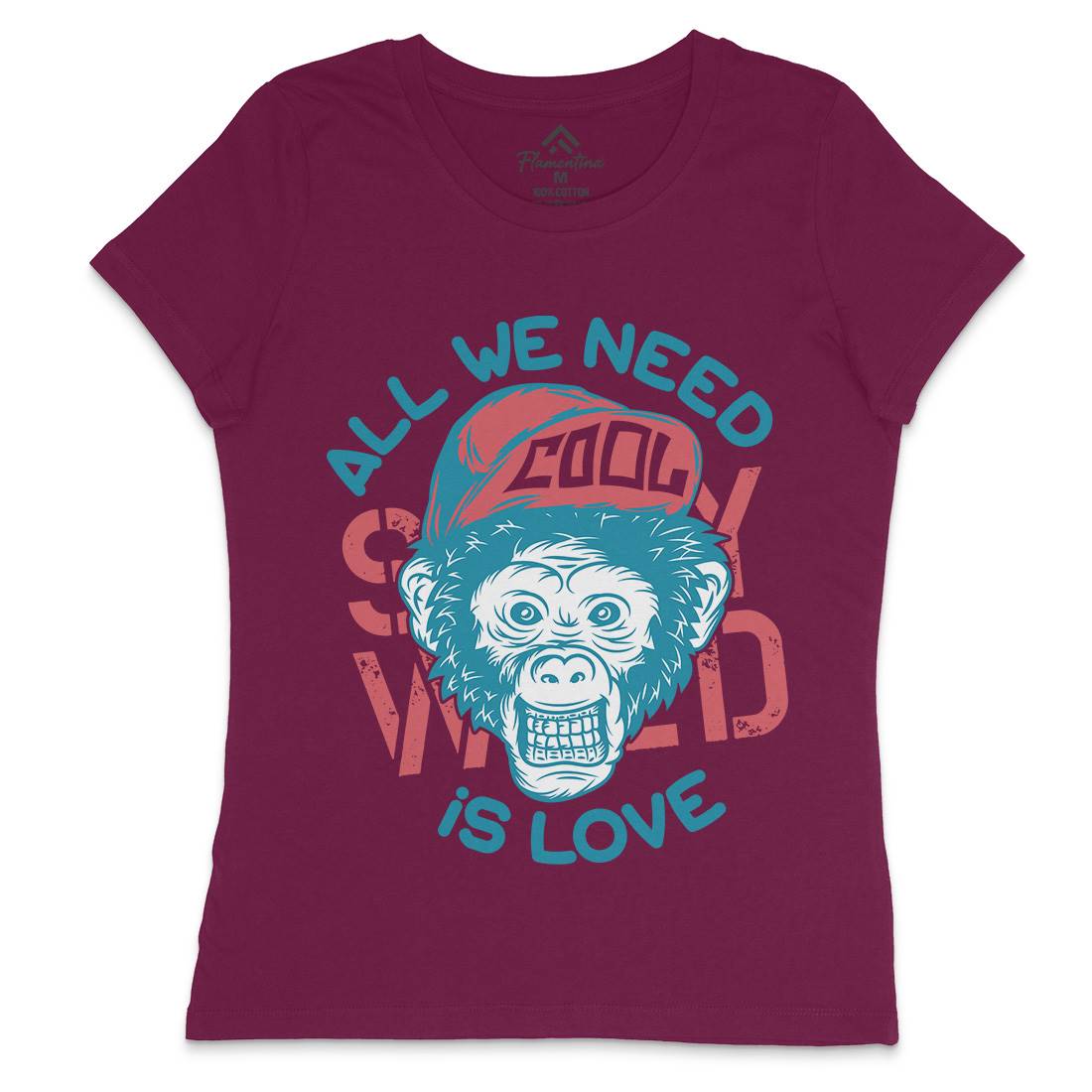 Cool Monkey Womens Crew Neck T-Shirt Animals B293