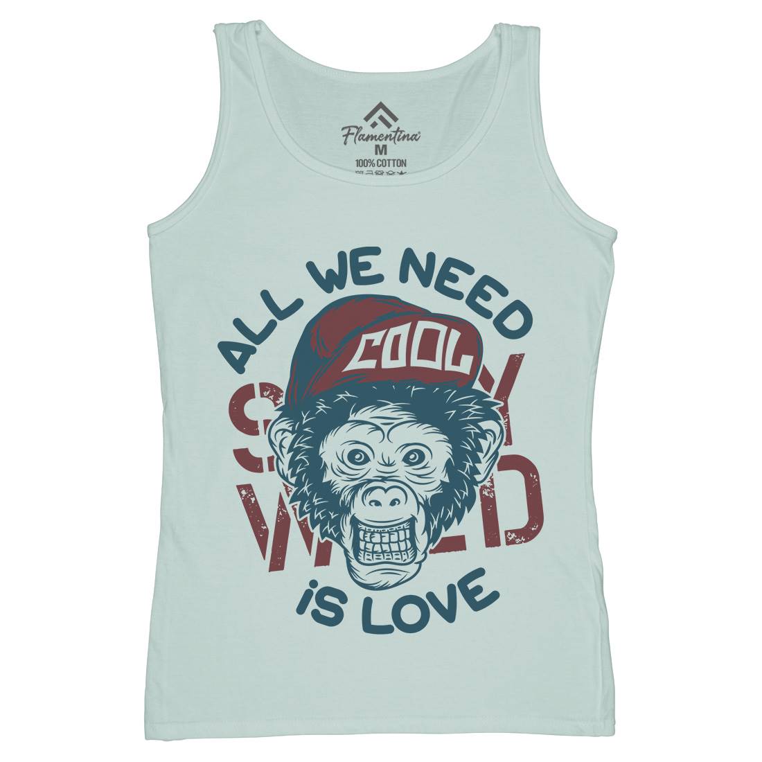 Cool Monkey Womens Organic Tank Top Vest Animals B293