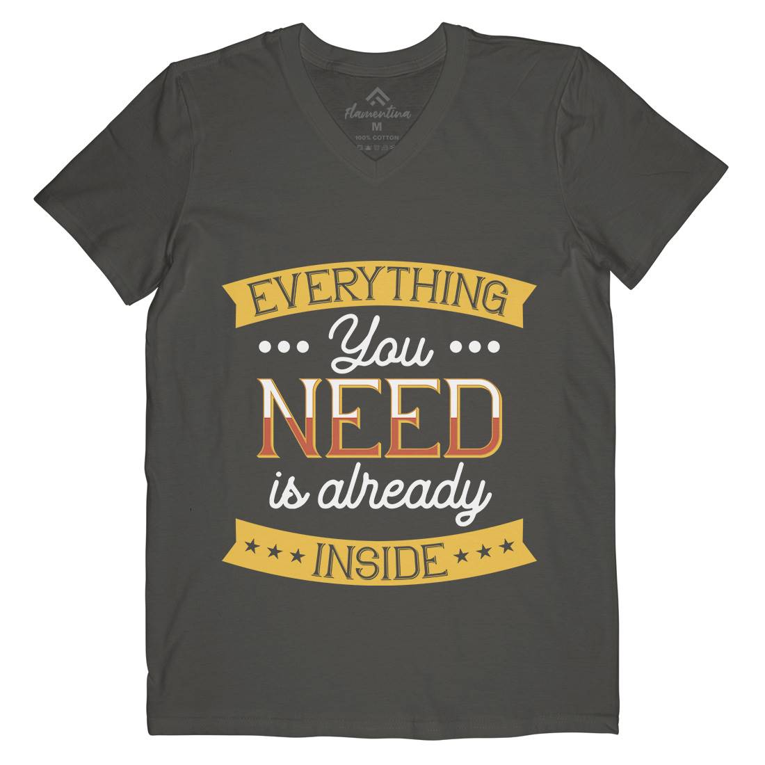 Everything You Need Mens V-Neck T-Shirt Retro B294