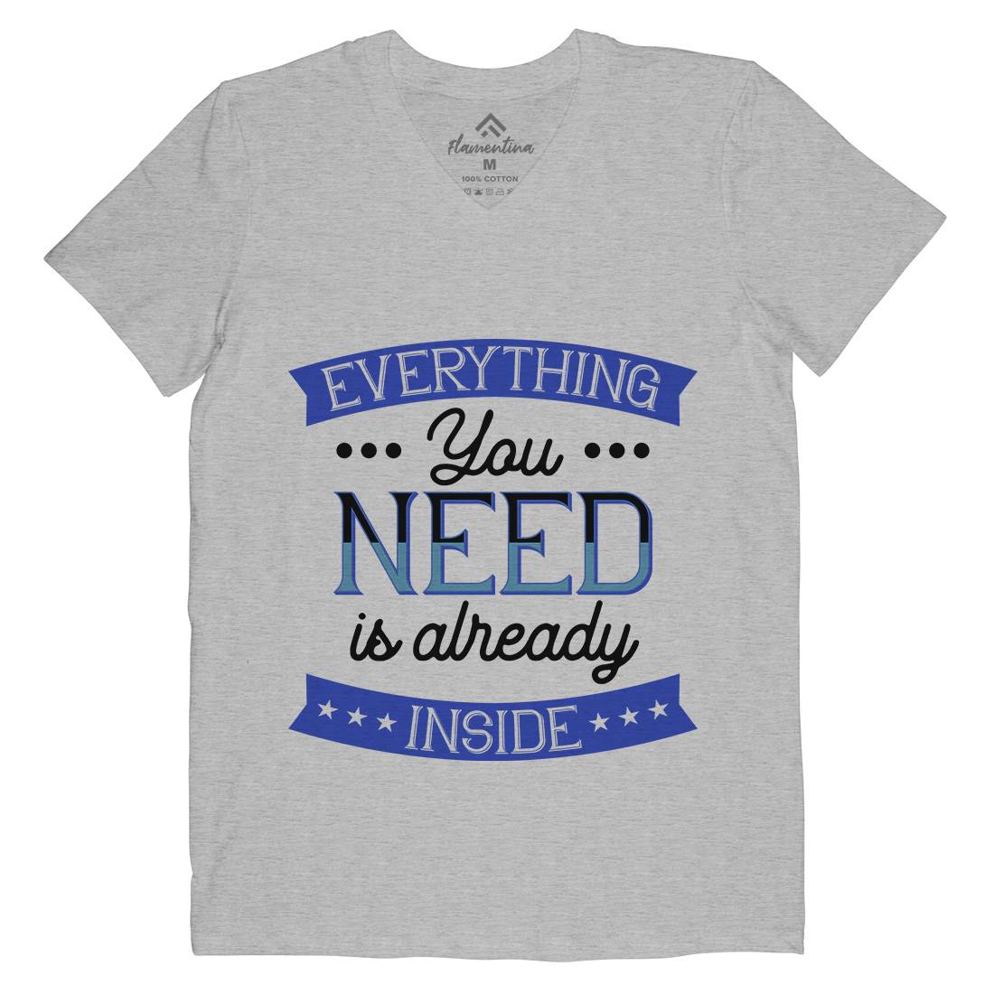 Everything You Need Mens V-Neck T-Shirt Retro B294