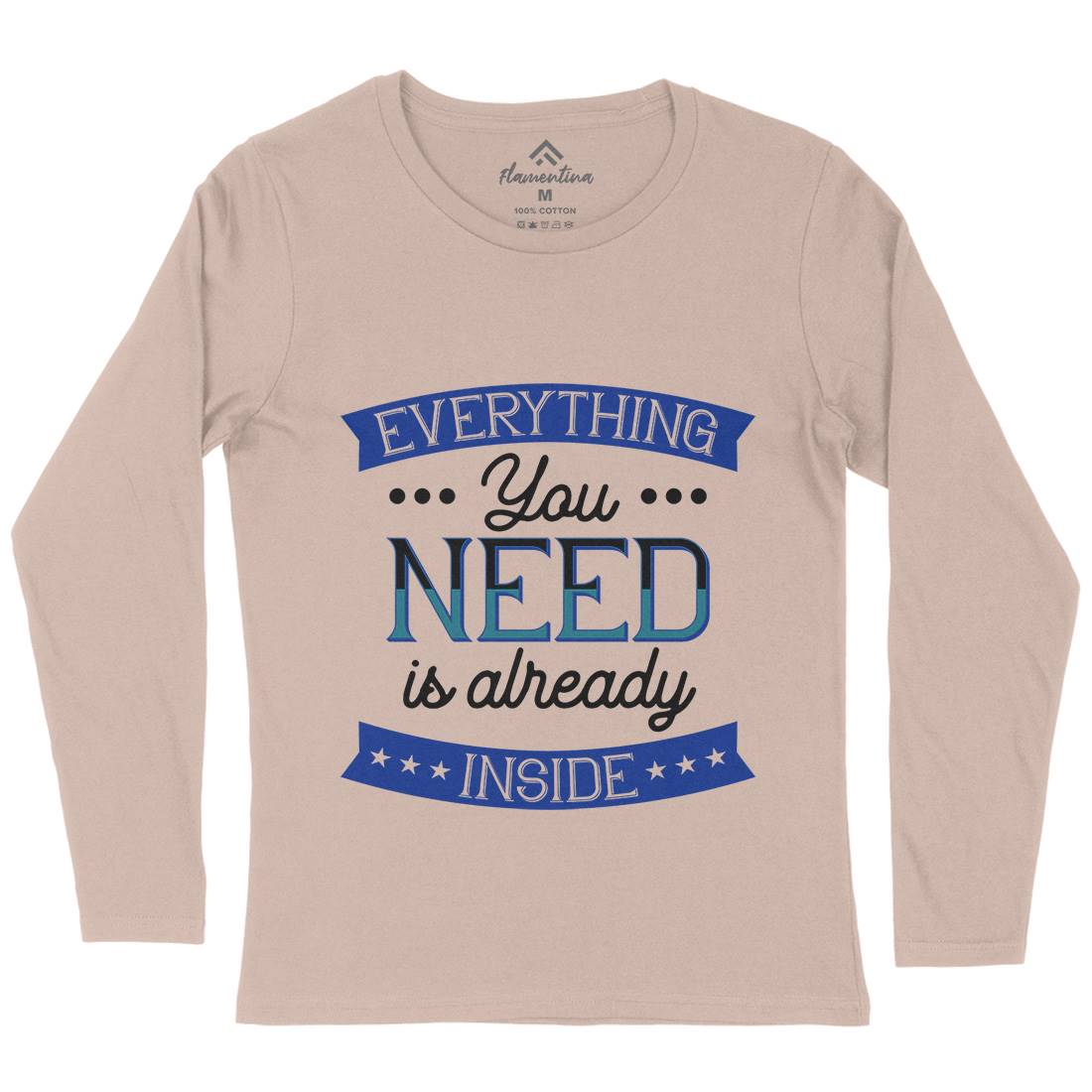 Everything You Need Womens Long Sleeve T-Shirt Retro B294