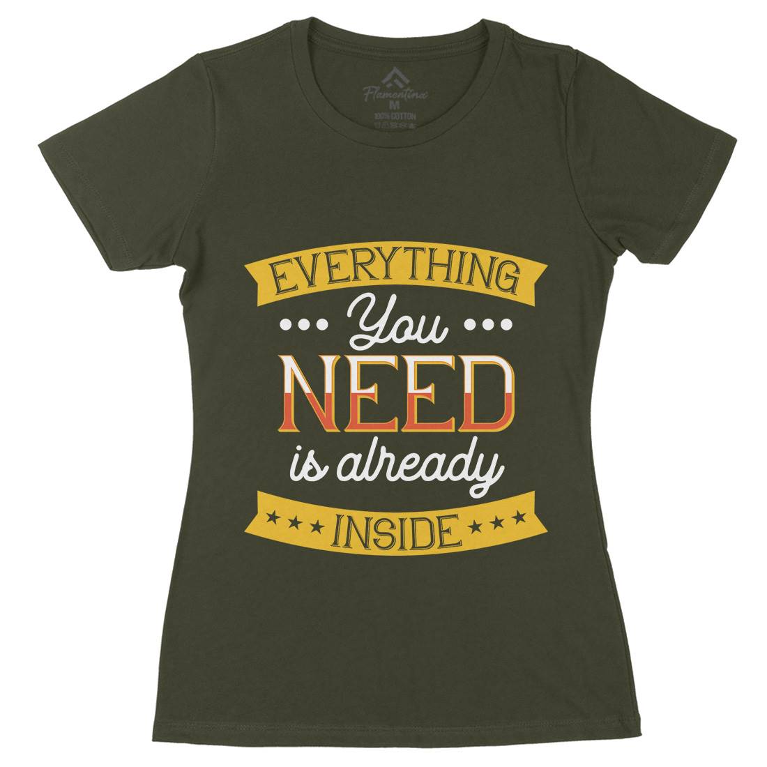 Everything You Need Womens Organic Crew Neck T-Shirt Retro B294
