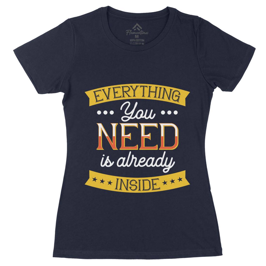 Everything You Need Womens Organic Crew Neck T-Shirt Retro B294