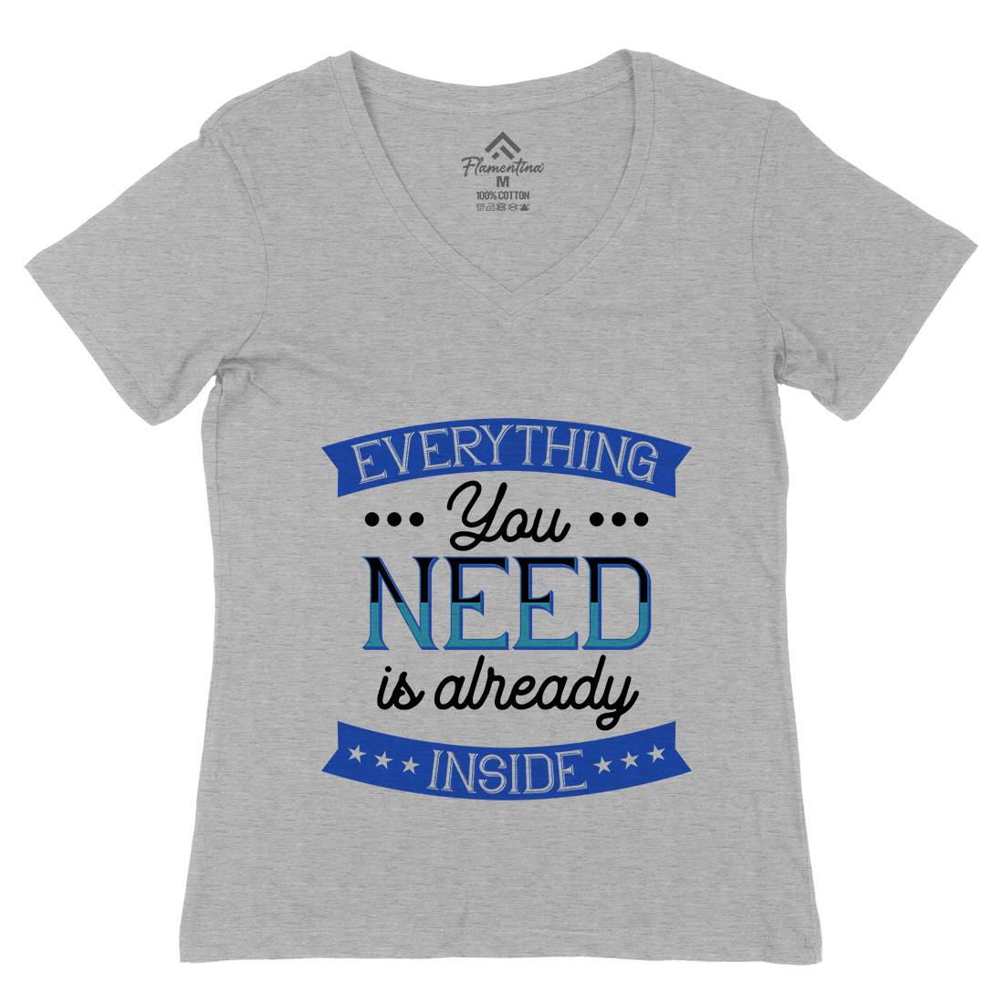 Everything You Need Womens Organic V-Neck T-Shirt Retro B294