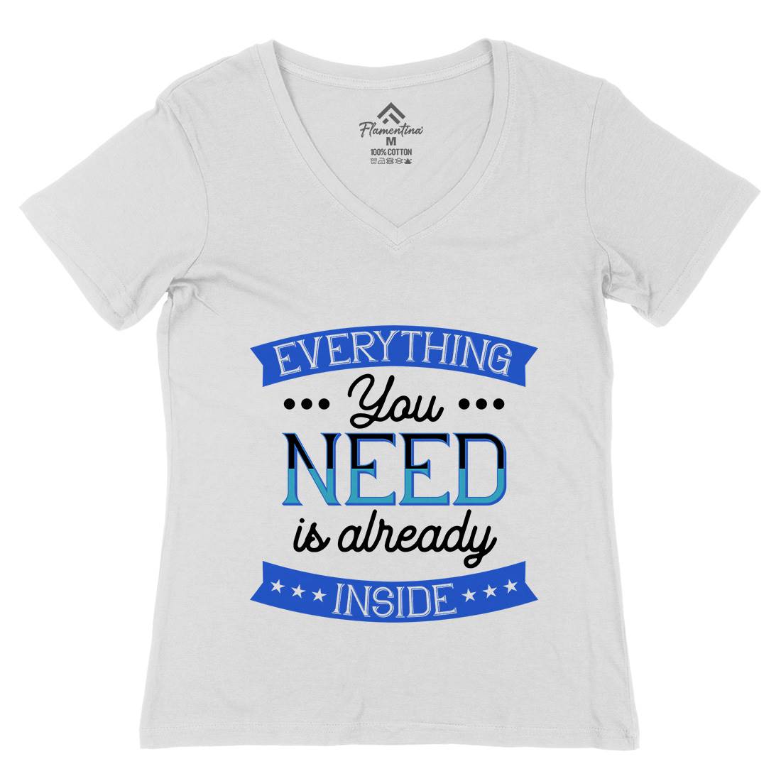 Everything You Need Womens Organic V-Neck T-Shirt Retro B294