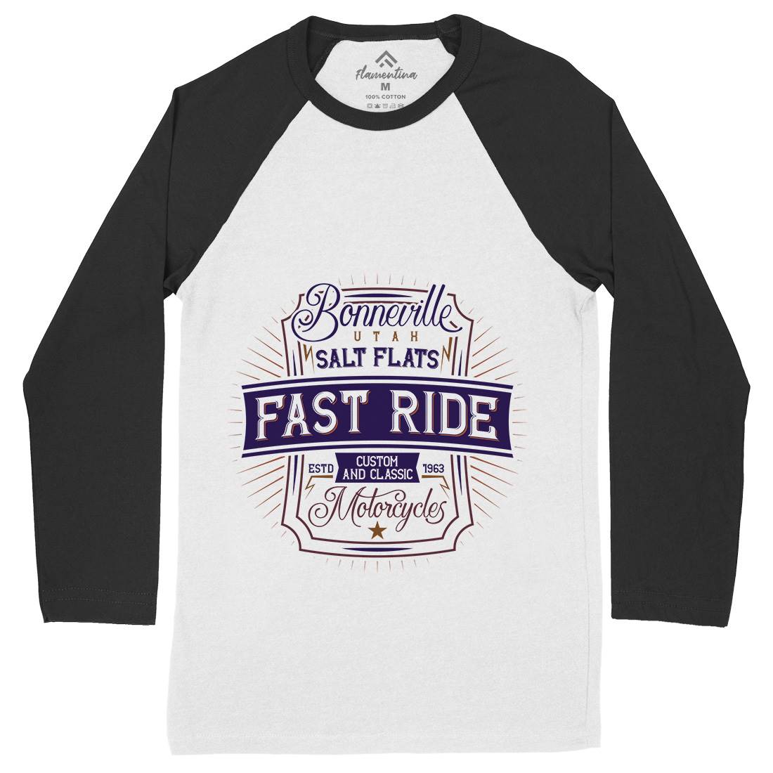 Fast Ride Mens Long Sleeve Baseball T-Shirt Motorcycles B295