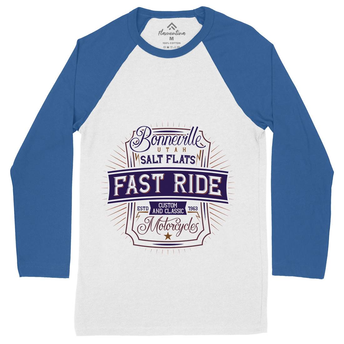 Fast Ride Mens Long Sleeve Baseball T-Shirt Motorcycles B295