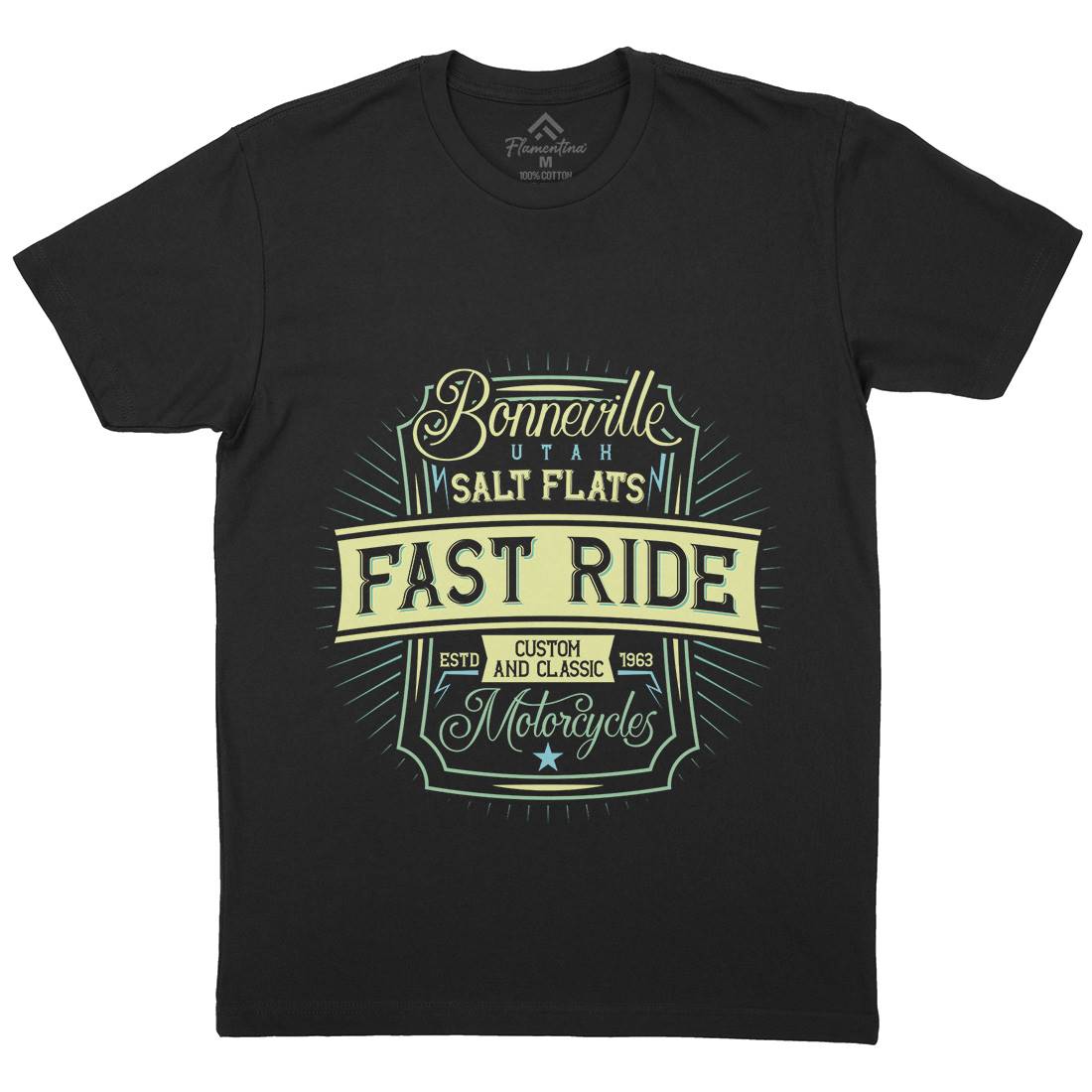 Fast Ride Mens Organic Crew Neck T-Shirt Motorcycles B295