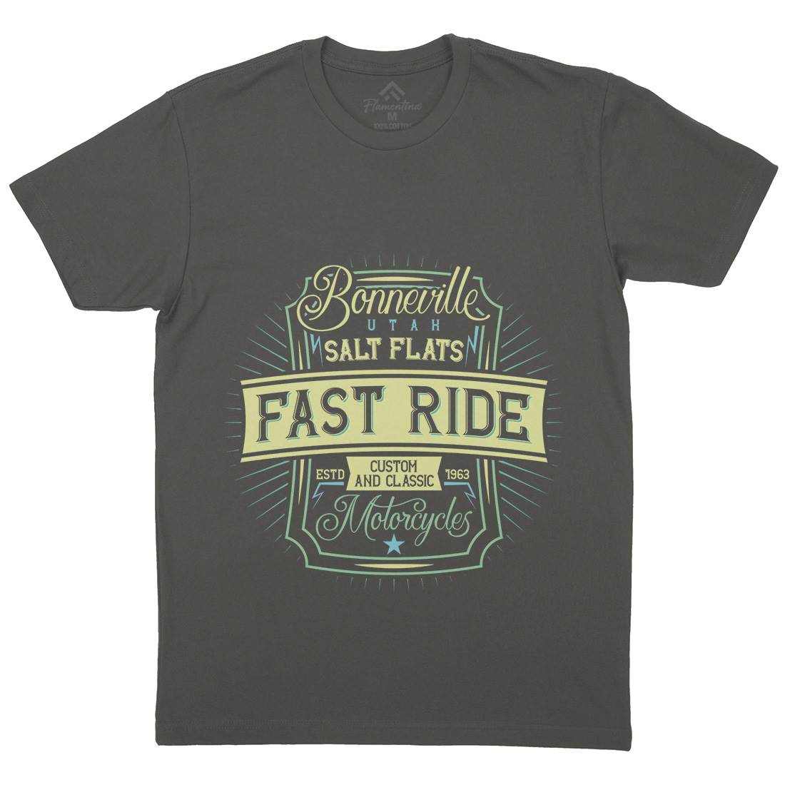 Fast Ride Mens Organic Crew Neck T-Shirt Motorcycles B295