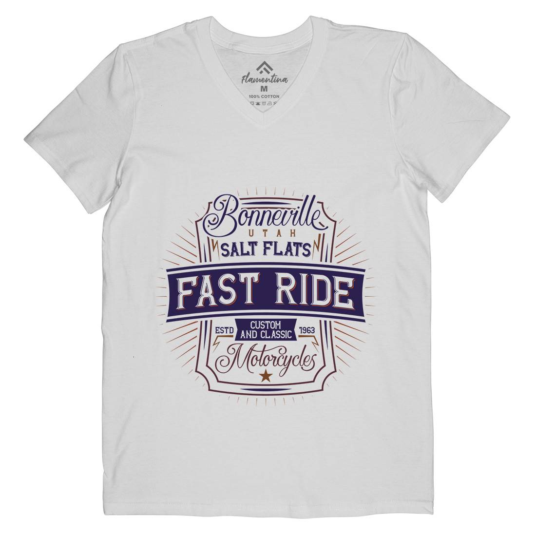 Fast Ride Mens V-Neck T-Shirt Motorcycles B295