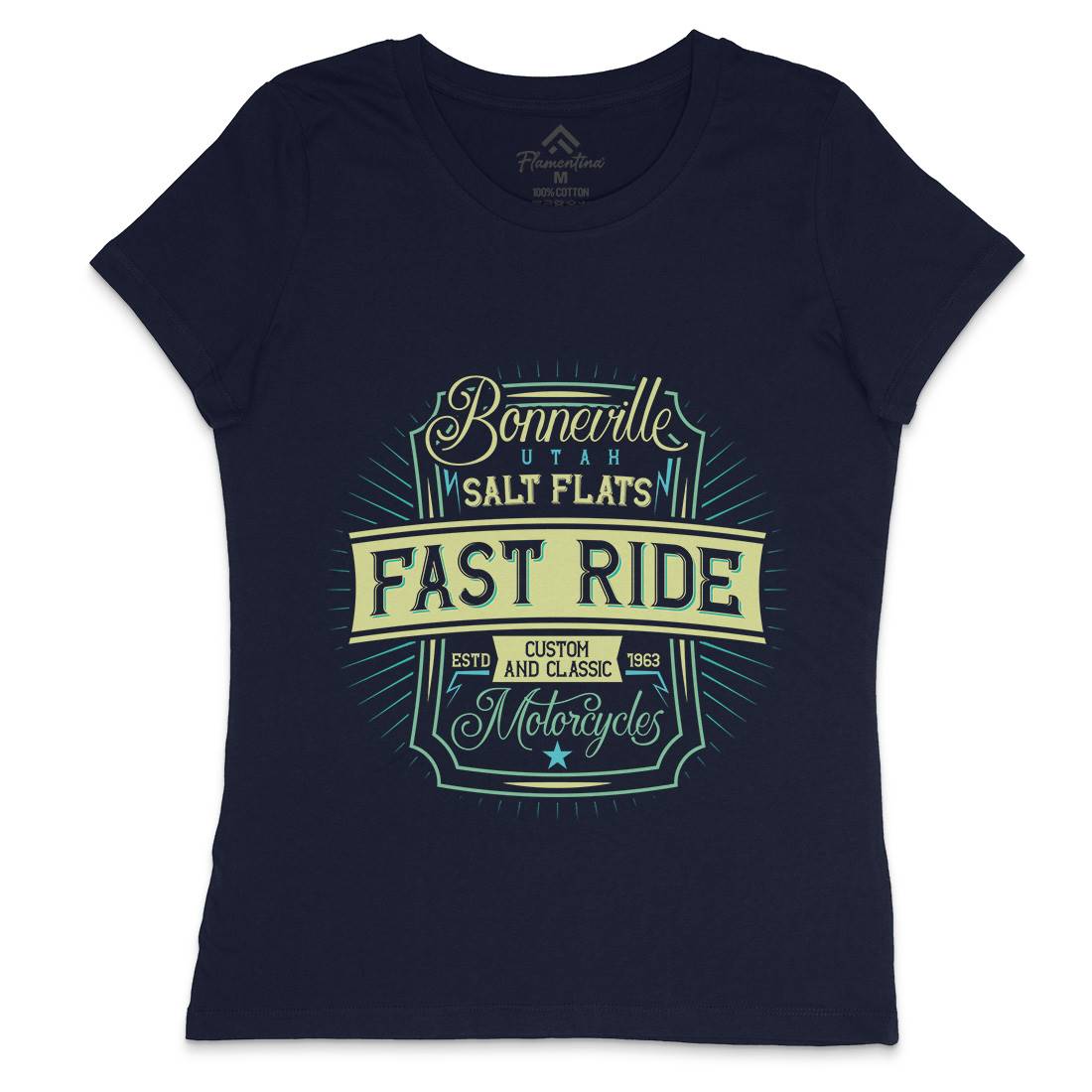 Fast Ride Womens Crew Neck T-Shirt Motorcycles B295