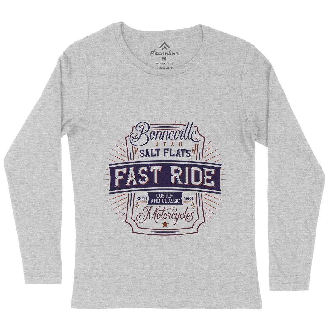 Fast Ride Womens Long Sleeve T-Shirt Motorcycles B295