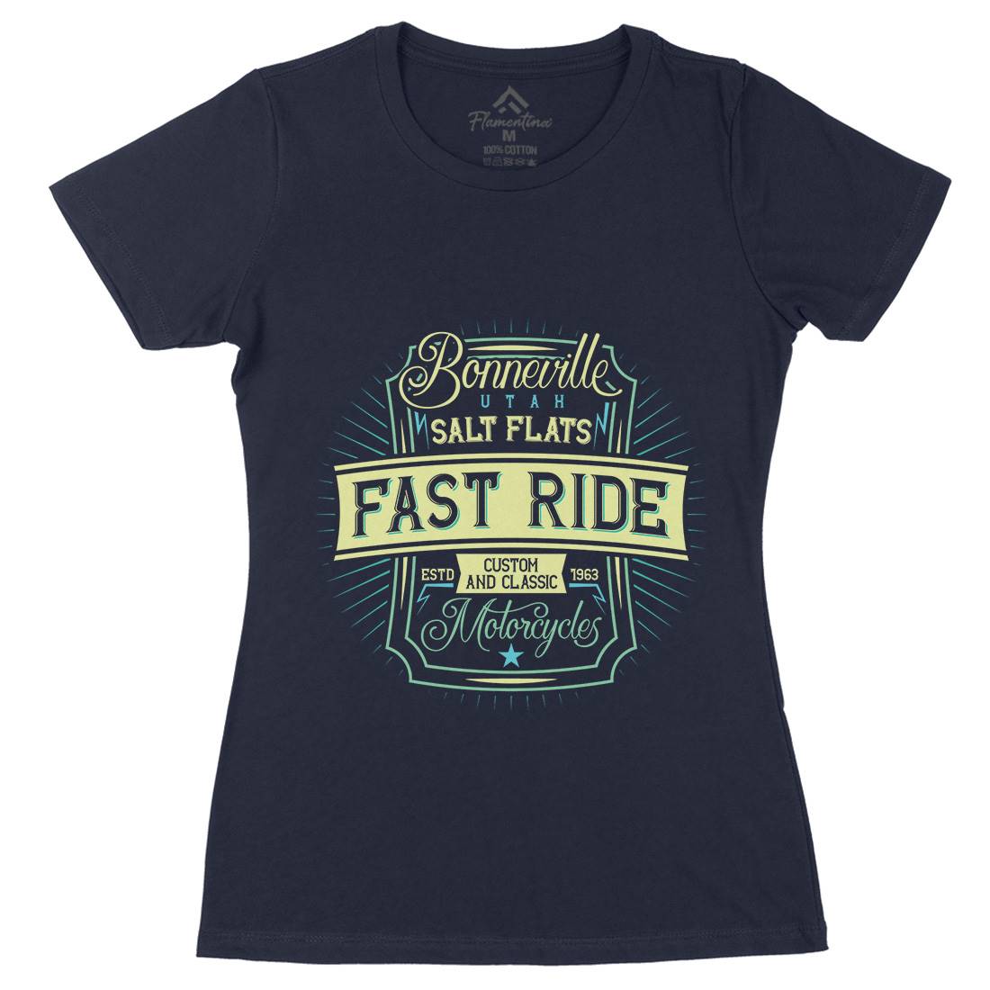 Fast Ride Womens Organic Crew Neck T-Shirt Motorcycles B295