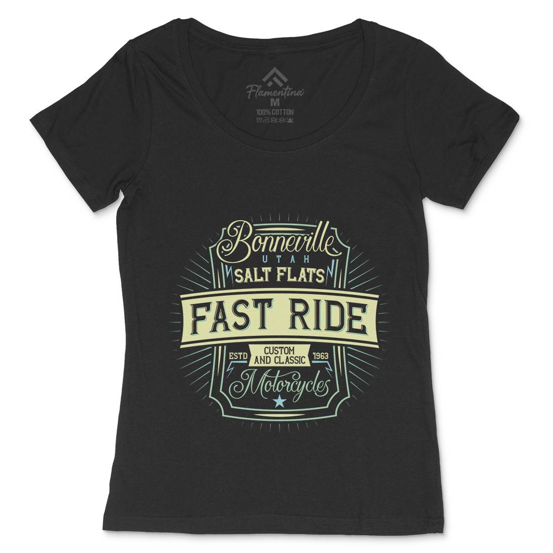Fast Ride Womens Scoop Neck T-Shirt Motorcycles B295
