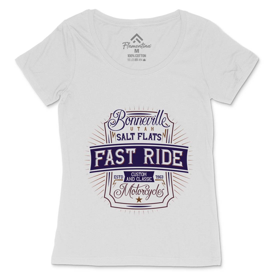 Fast Ride Womens Scoop Neck T-Shirt Motorcycles B295