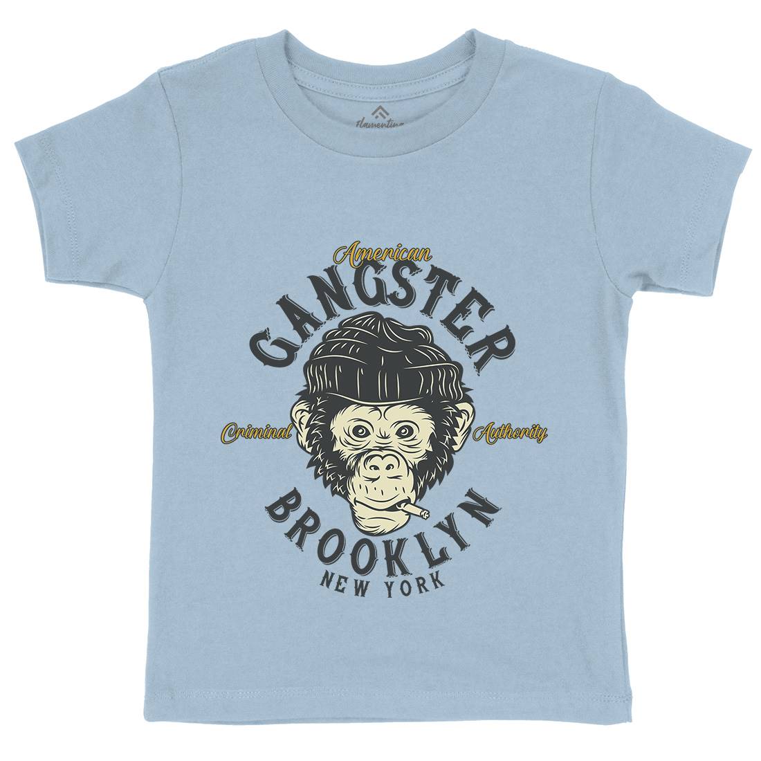 Gangster Monkey Kids Crew Neck T-Shirt American B296