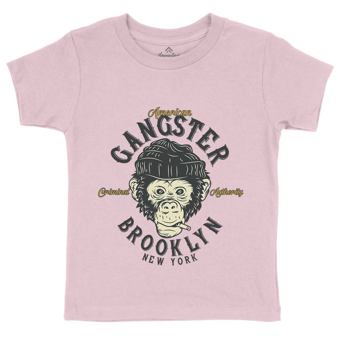 Gangster Monkey Kids Organic Crew Neck T-Shirt American B296