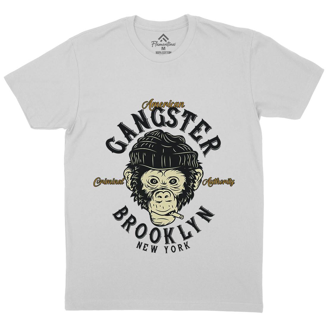 Gangster Monkey Mens Crew Neck T-Shirt American B296