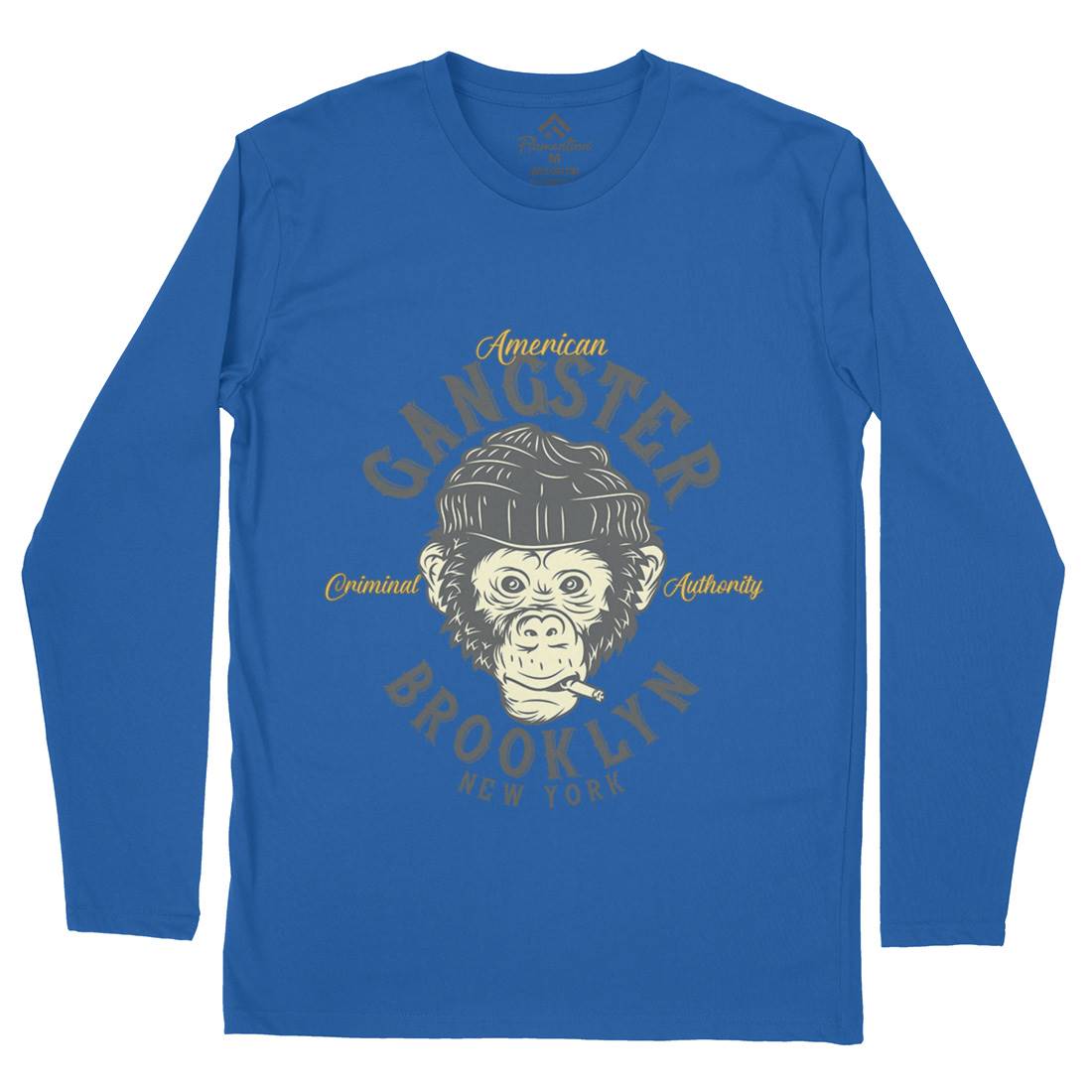 Gangster Monkey Mens Long Sleeve T-Shirt American B296