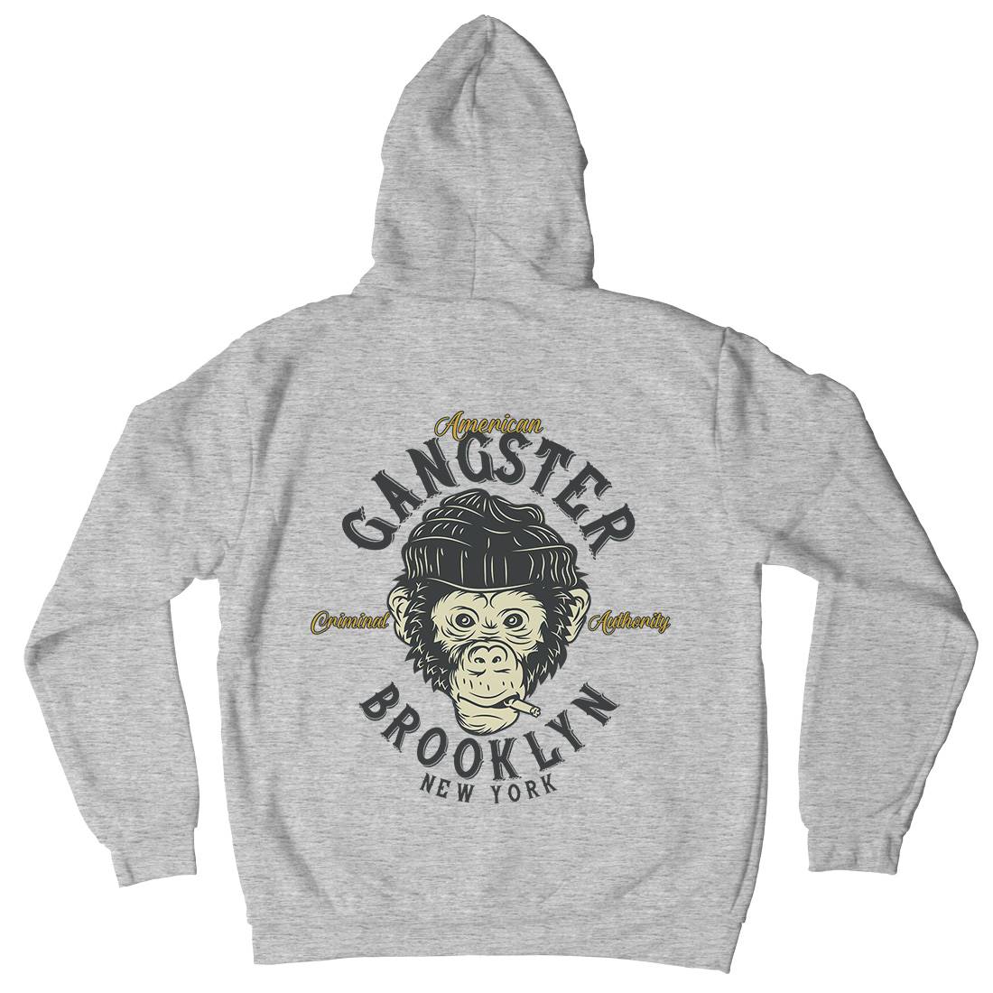 Gangster Monkey Mens Hoodie With Pocket American B296