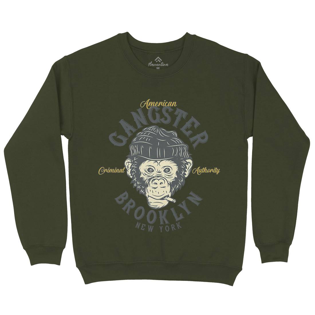 Gangster Monkey Mens Crew Neck Sweatshirt American B296