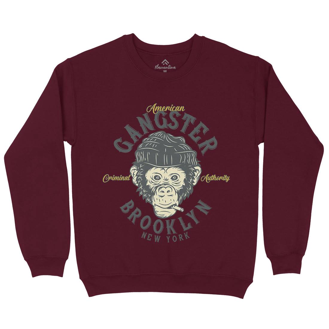 Gangster Monkey Mens Crew Neck Sweatshirt American B296