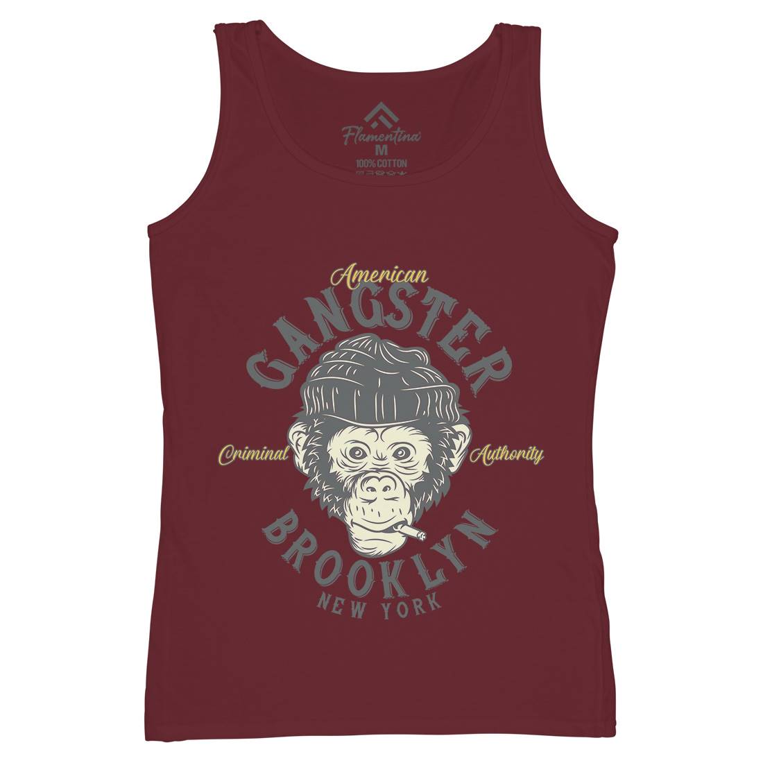 Gangster Monkey Womens Organic Tank Top Vest American B296