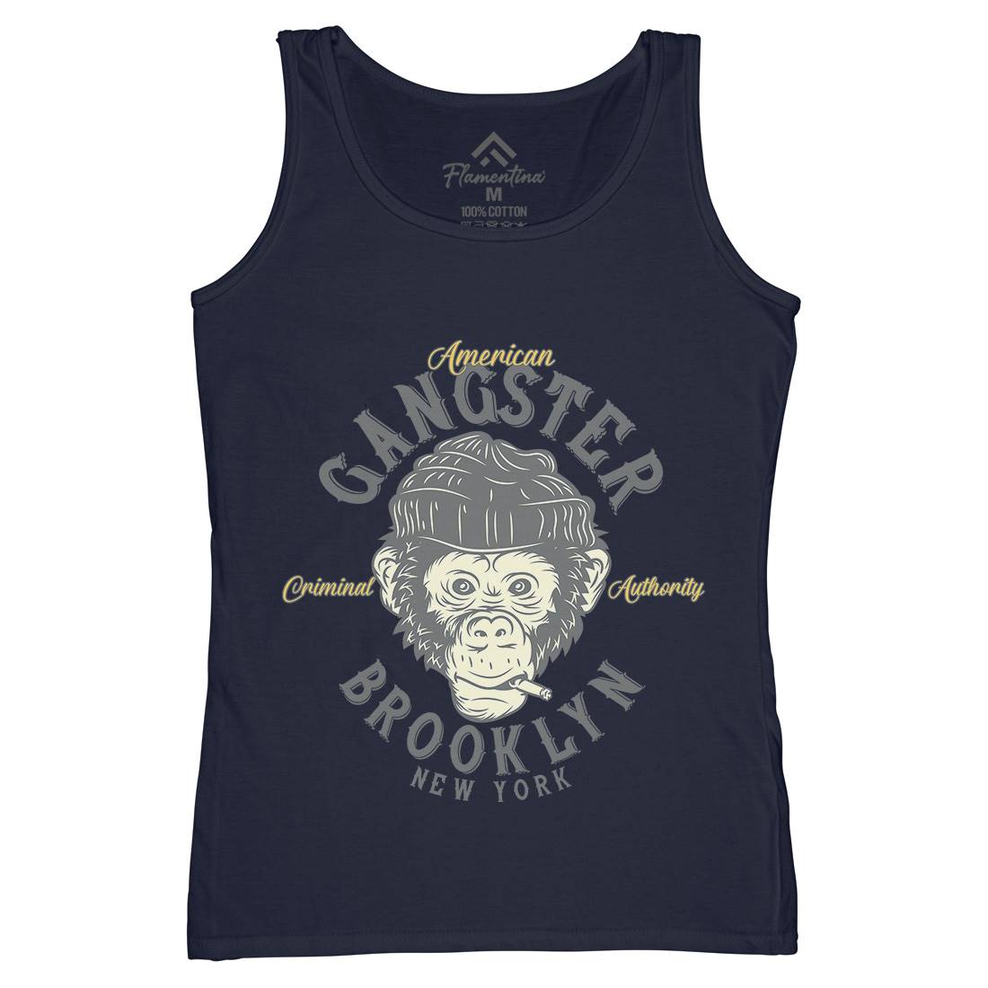 Gangster Monkey Womens Organic Tank Top Vest American B296