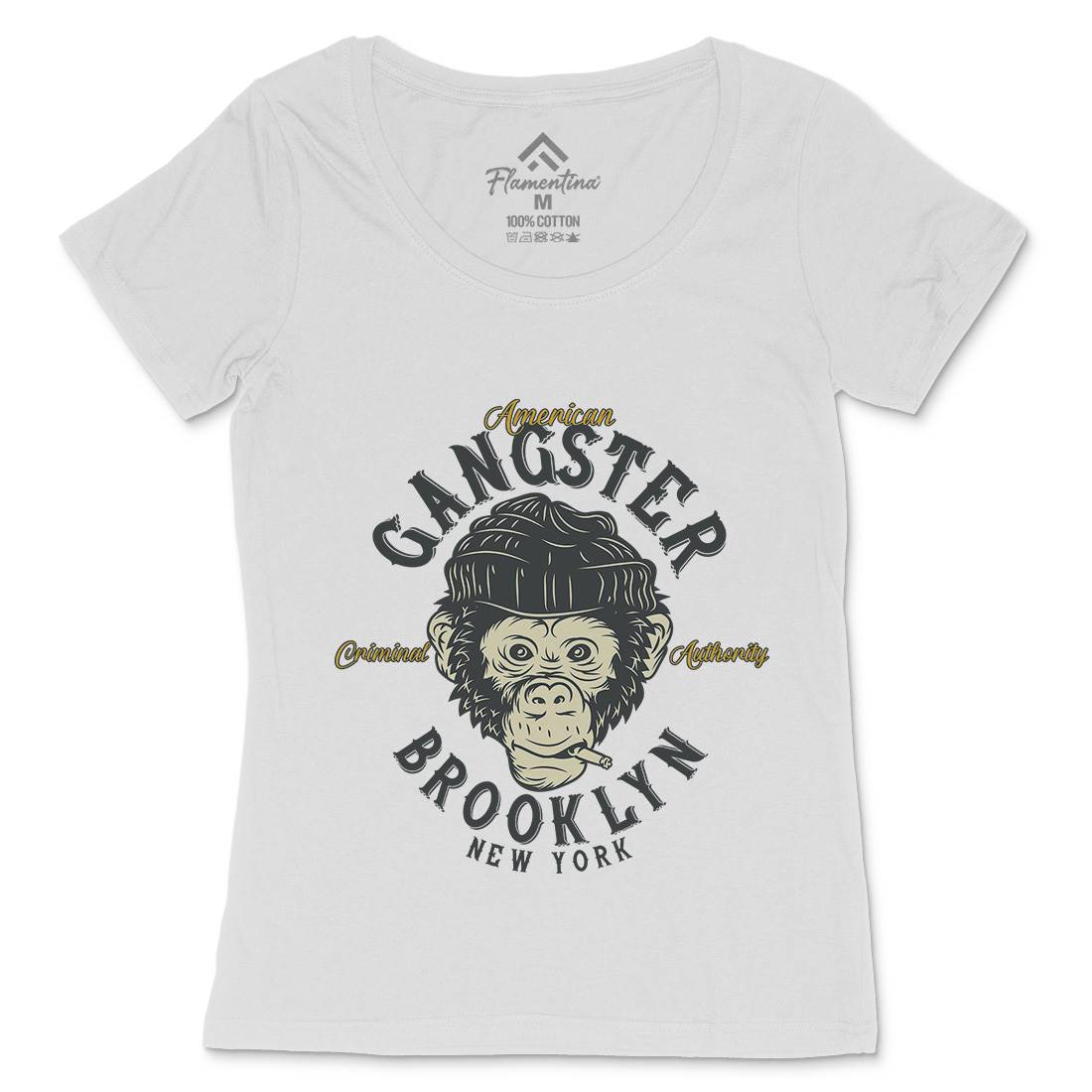 Gangster Monkey Womens Scoop Neck T-Shirt American B296