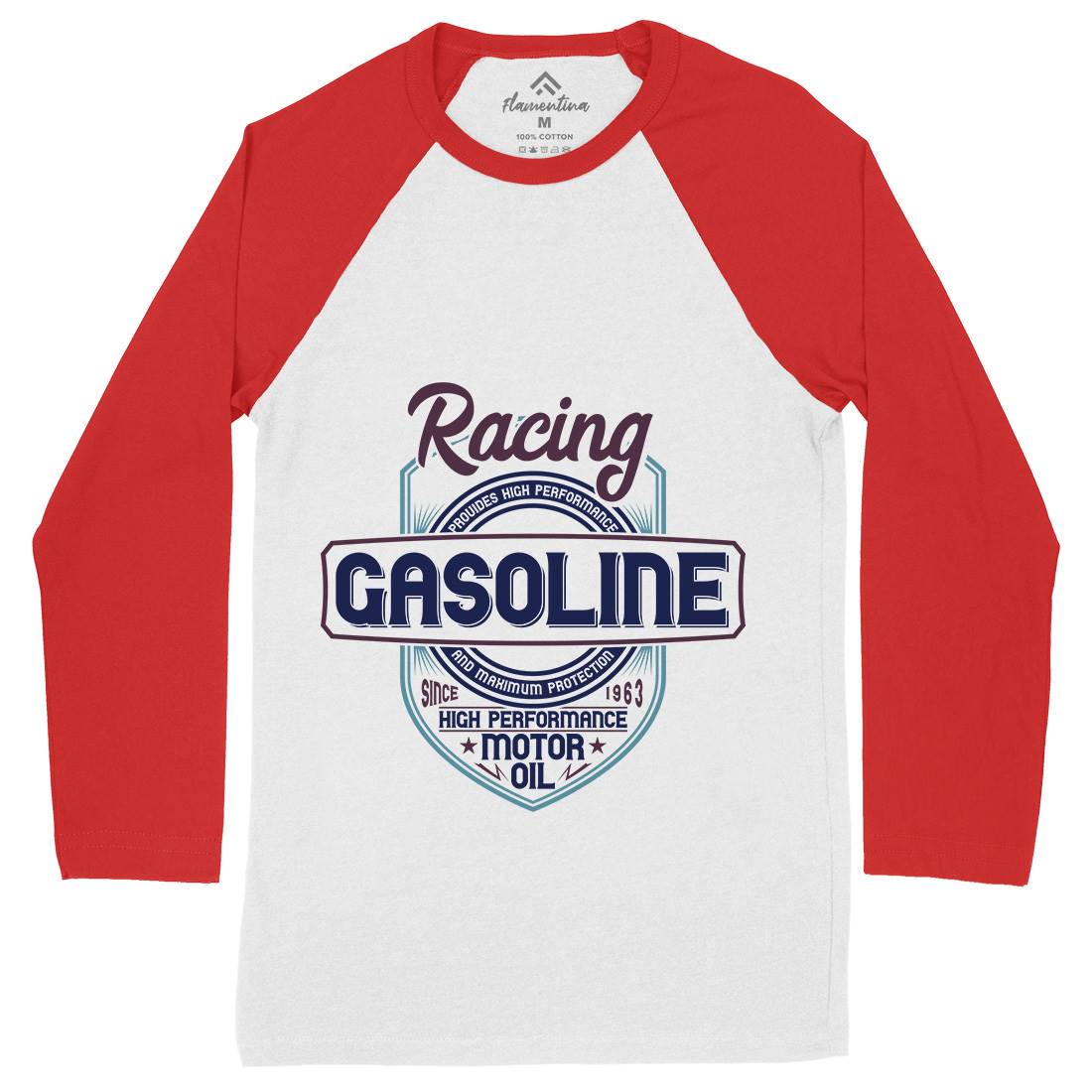Gasoline Mens Long Sleeve Baseball T-Shirt Motorcycles B297
