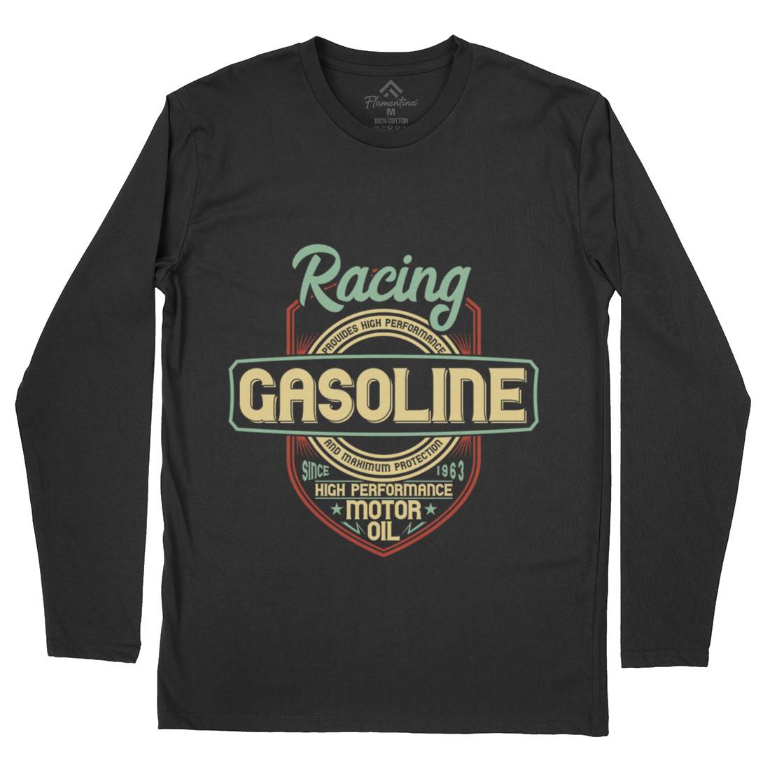 Gasoline Mens Long Sleeve T-Shirt Motorcycles B297