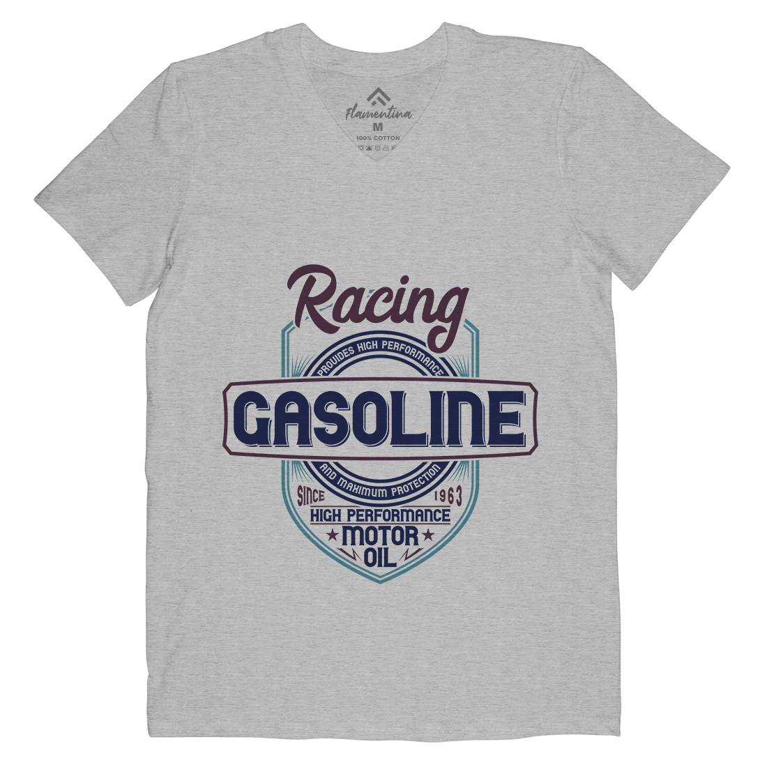 Gasoline Mens V-Neck T-Shirt Motorcycles B297