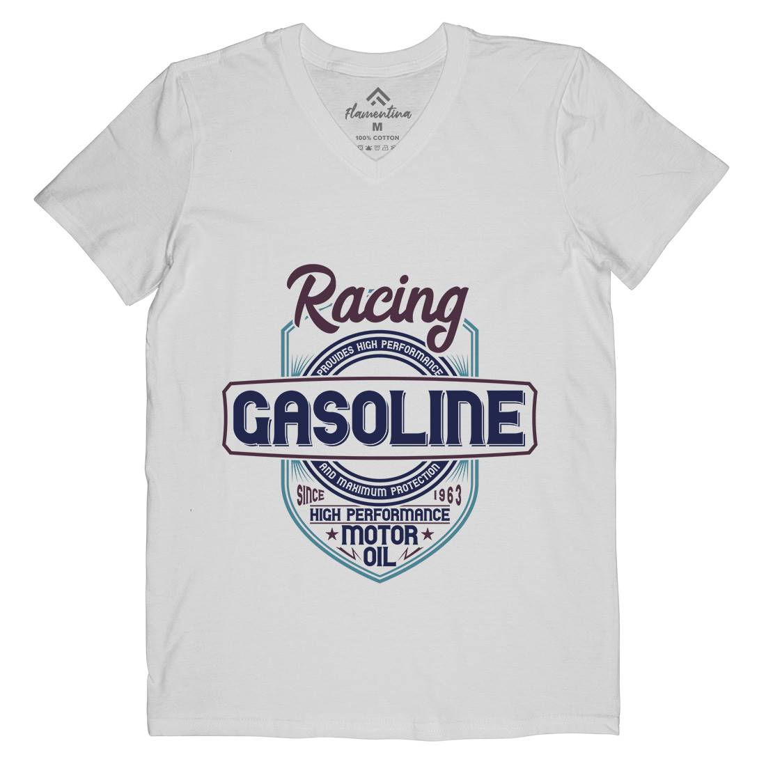 Gasoline Mens V-Neck T-Shirt Motorcycles B297