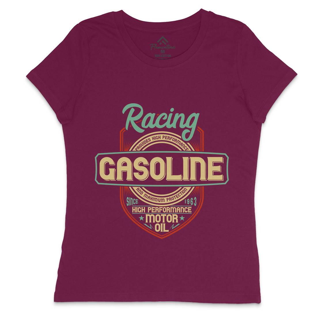 Gasoline Womens Crew Neck T-Shirt Motorcycles B297